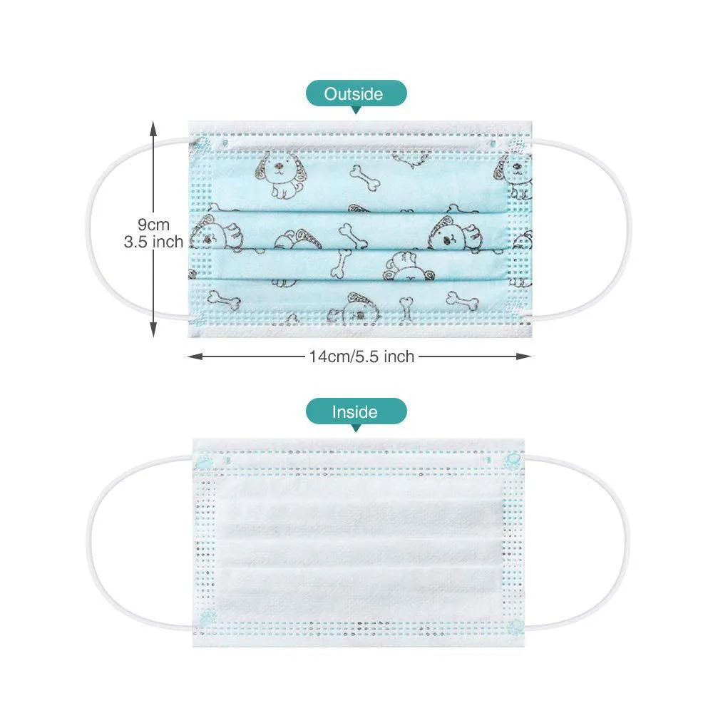 10-Pack: Kids Disposable Face Mask