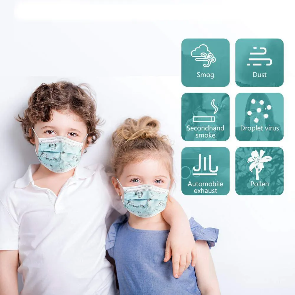 10-Pack: Kids Disposable Face Mask