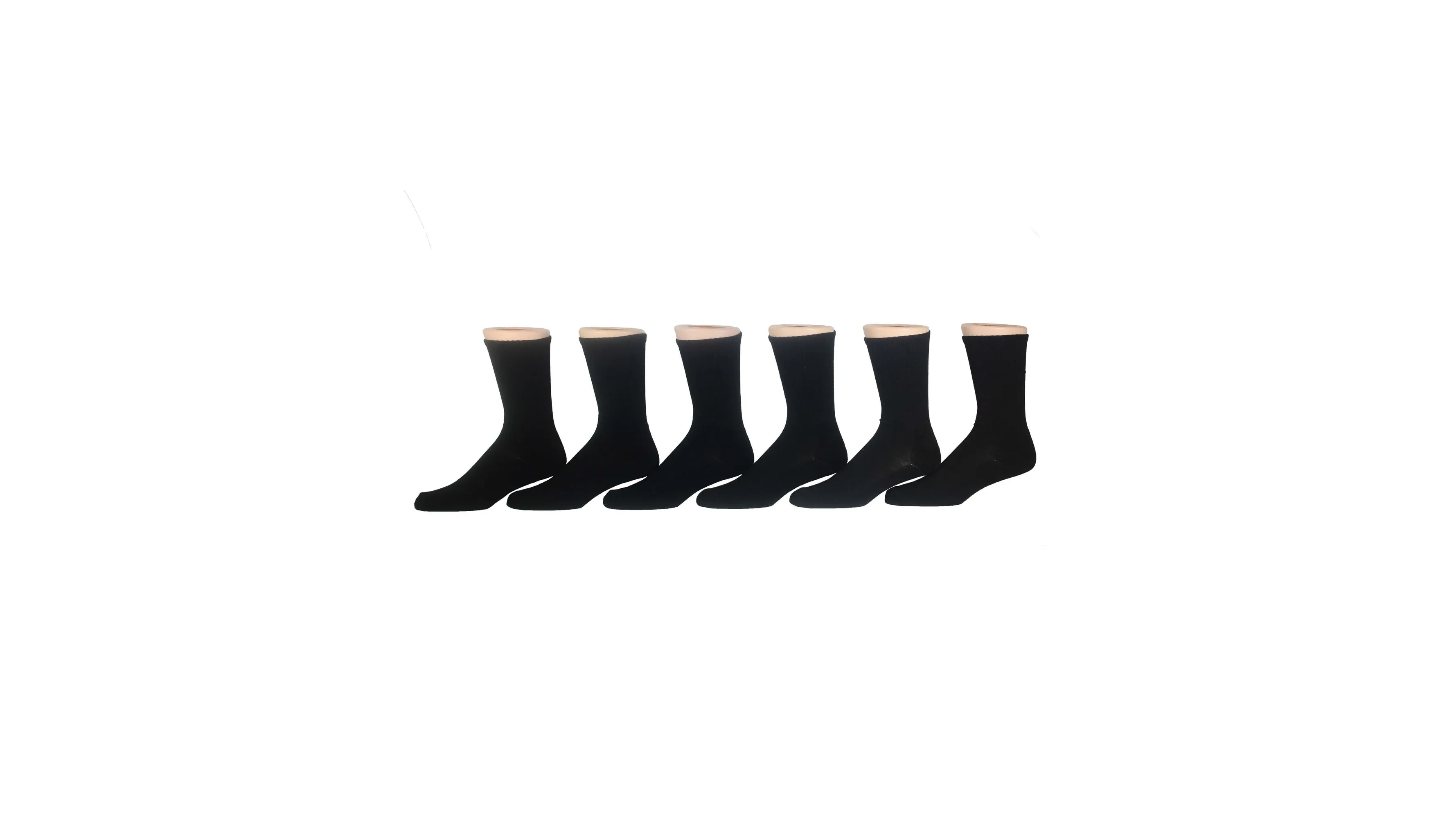 1/2 Cushion Athletic Crew Socks, 6 Pack