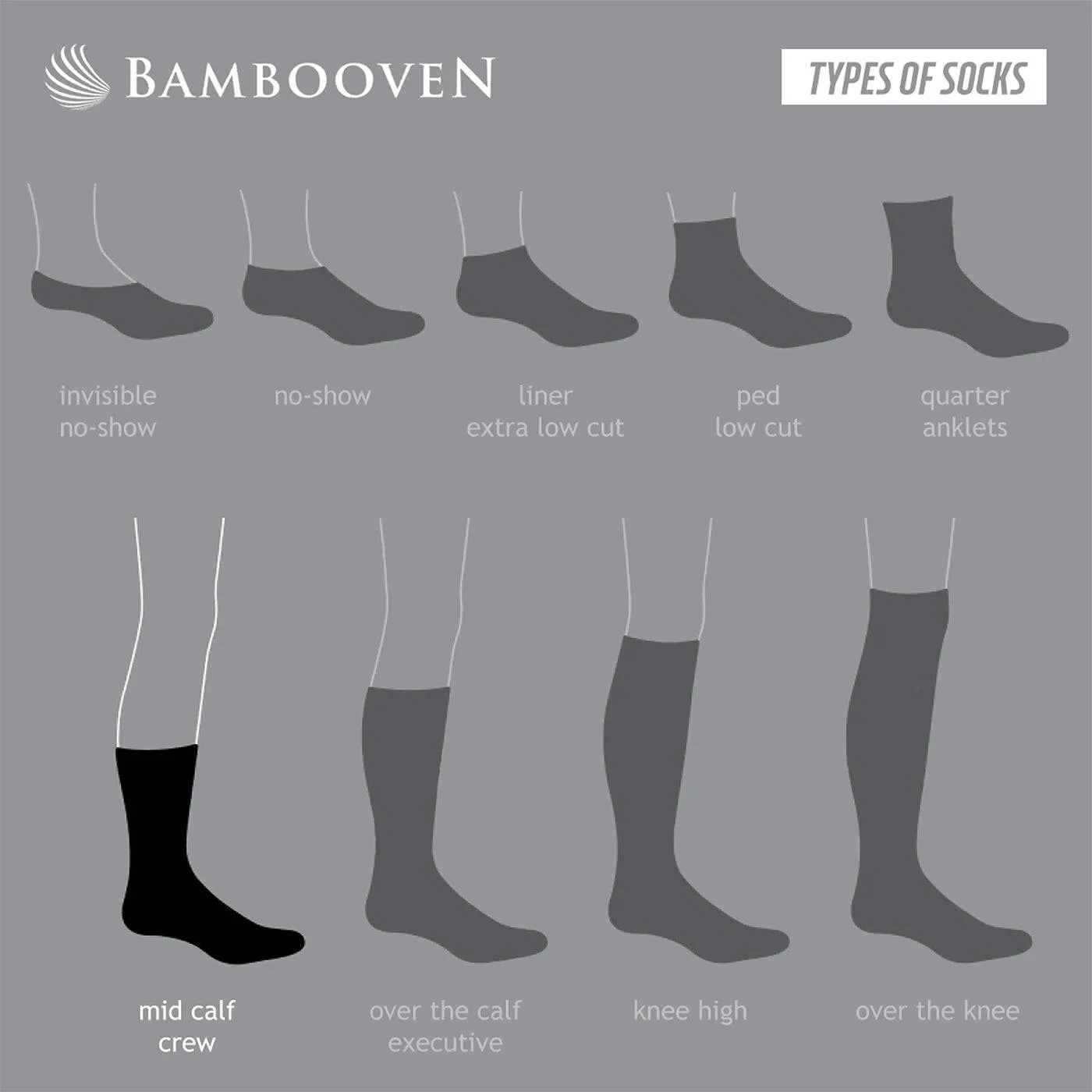 Bambooven Men’s Lightweight Dress and Trouser Socks – Premium Bamboo, Super Soft, Odor Free and Breathable, Calf Socks, Crew Socks (8 Pack)-591