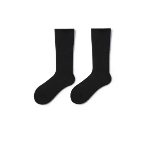 Classic Everyday 24cm All-season Women Black Crew Socks