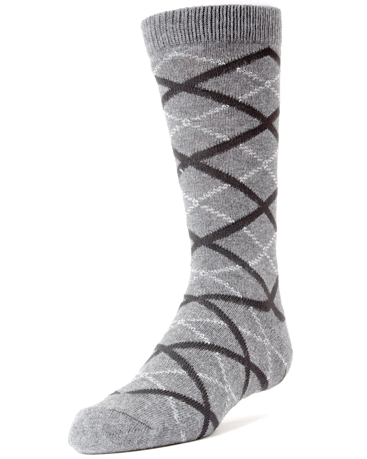 Diamond Interlock Boys Dress Cotton Blend Crew Socks