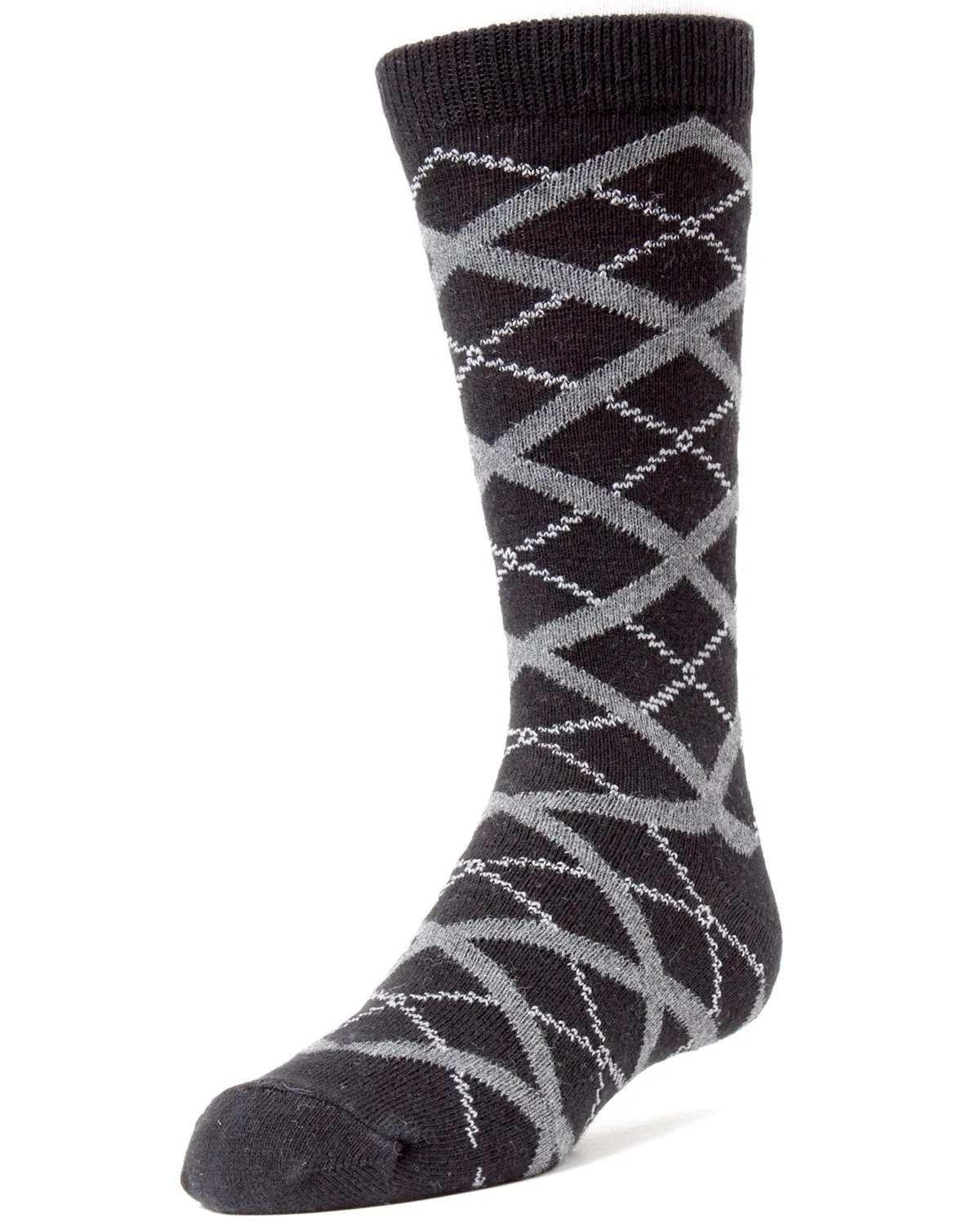 Diamond Interlock Boys Dress Cotton Blend Crew Socks