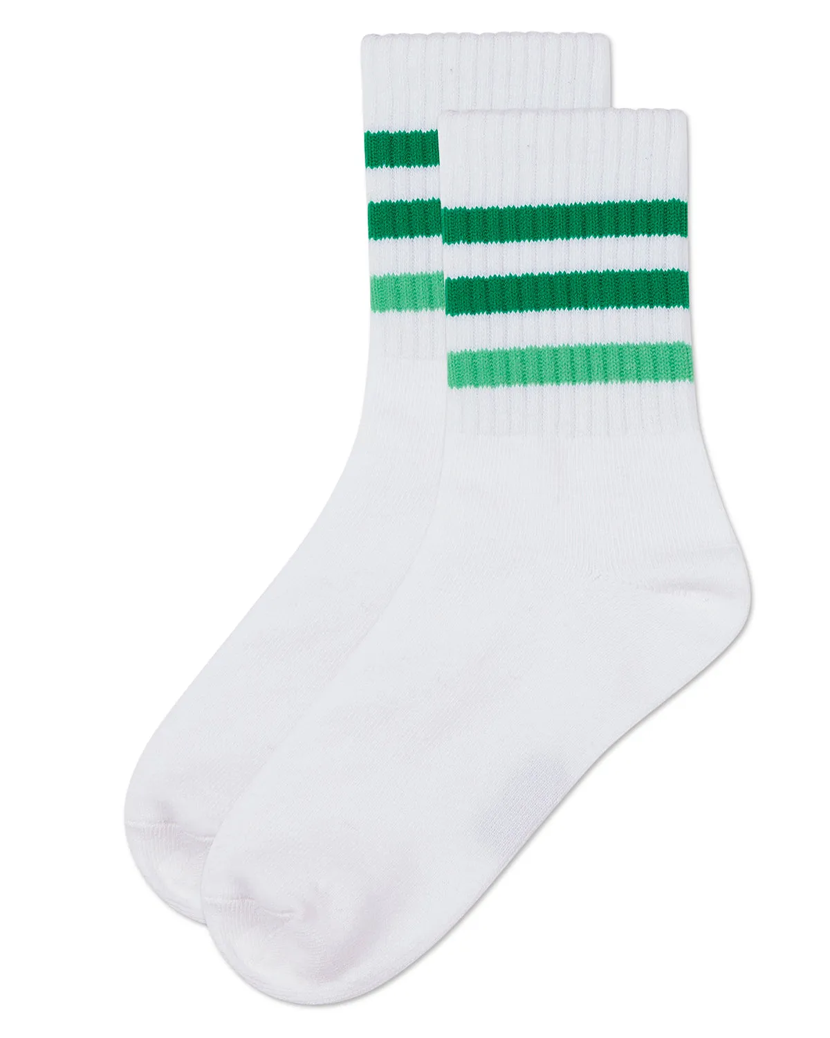 Girls' Two Tone Varsity Stripe Crew Socks