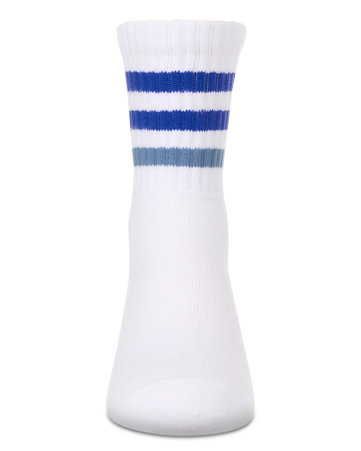 Girls' Two Tone Varsity Stripe Crew Socks