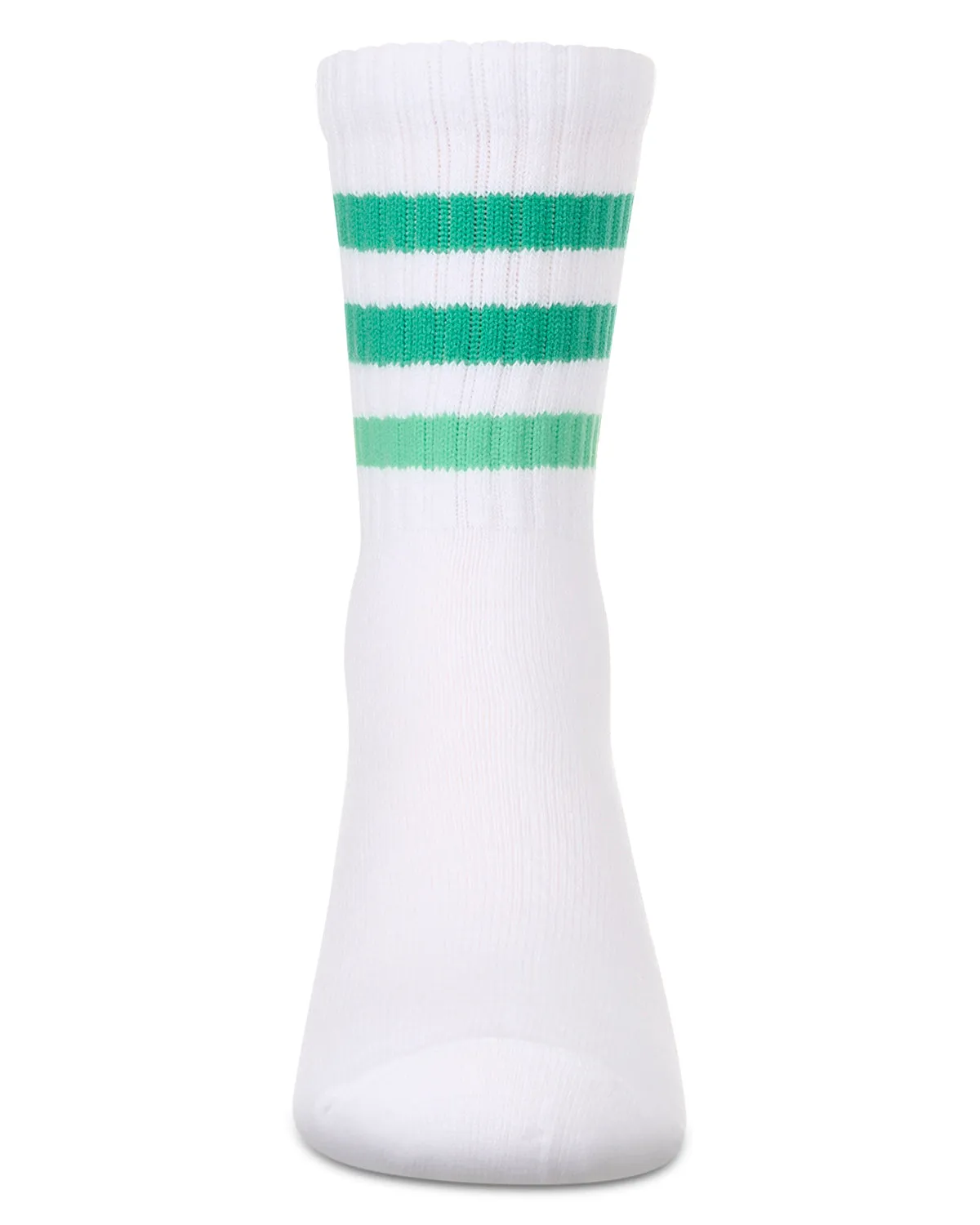 Girls' Two Tone Varsity Stripe Crew Socks