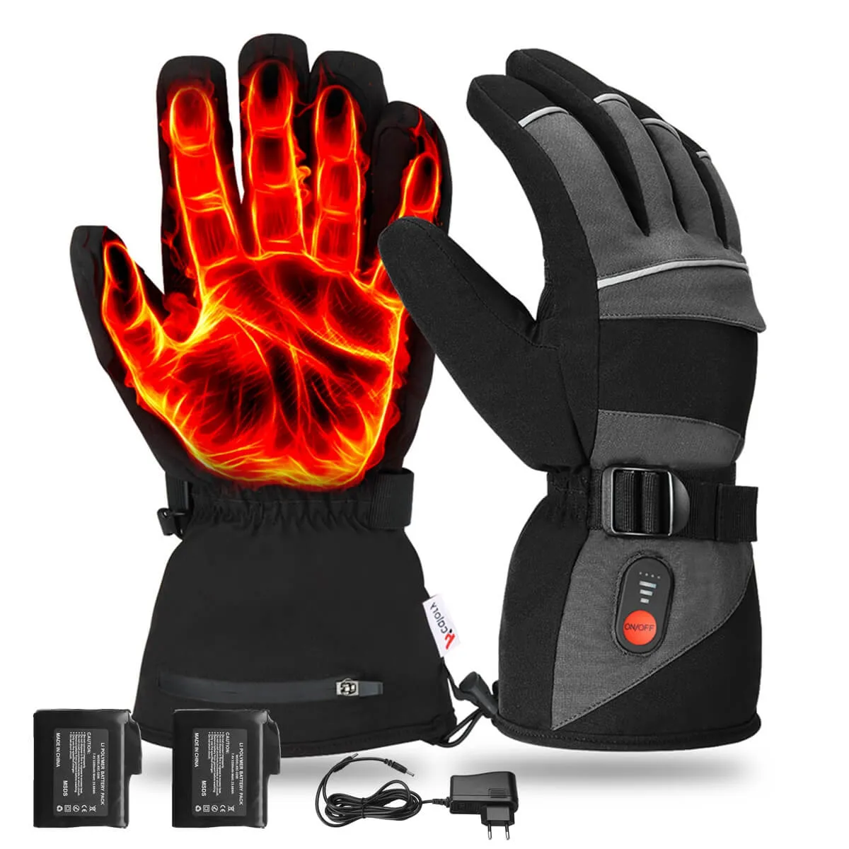 HG-01 Electric Heated Gloves, Waterproof Warm 1Pair Black