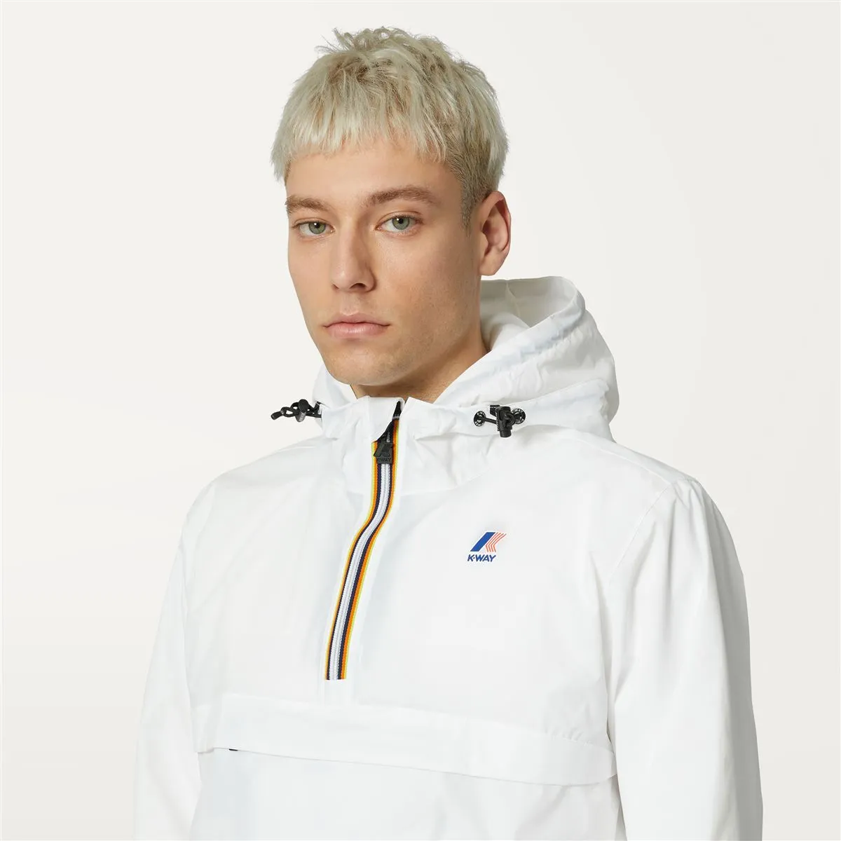 Leon - Packable Quarter Zip Rain Jacket in White