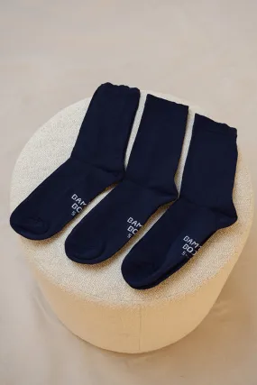 Men's Bamboo Business Socks 3 Pack - Navy