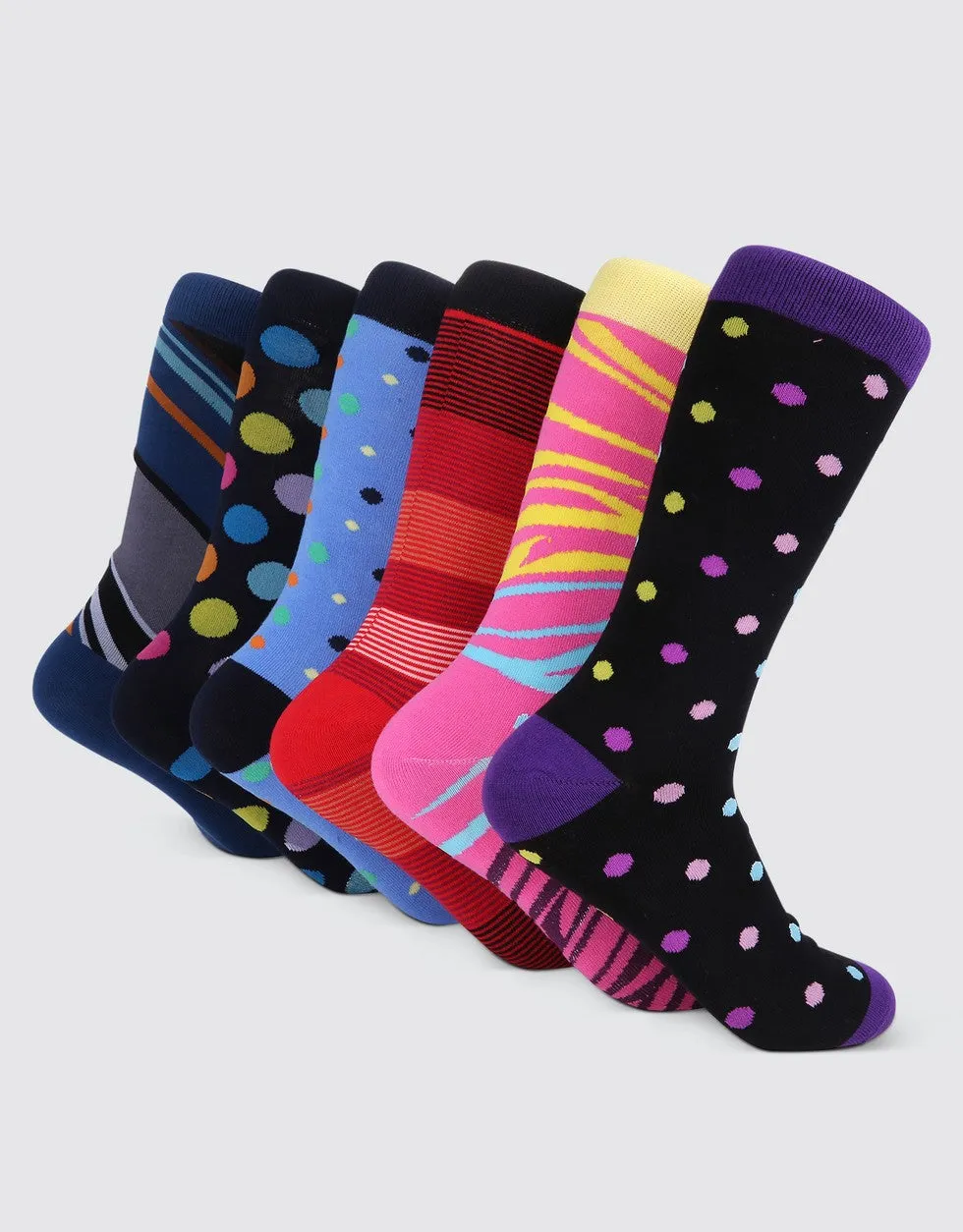 Men's Bold Designer Dress Socks 6 Pack