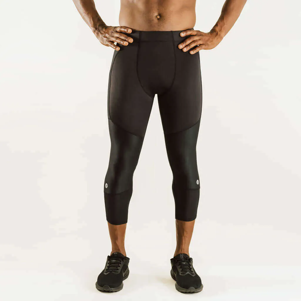 Mens KS1 Vent 7/8 Knee Support Compression Pants - Enhanced Breathability and Comfort for Active Performance