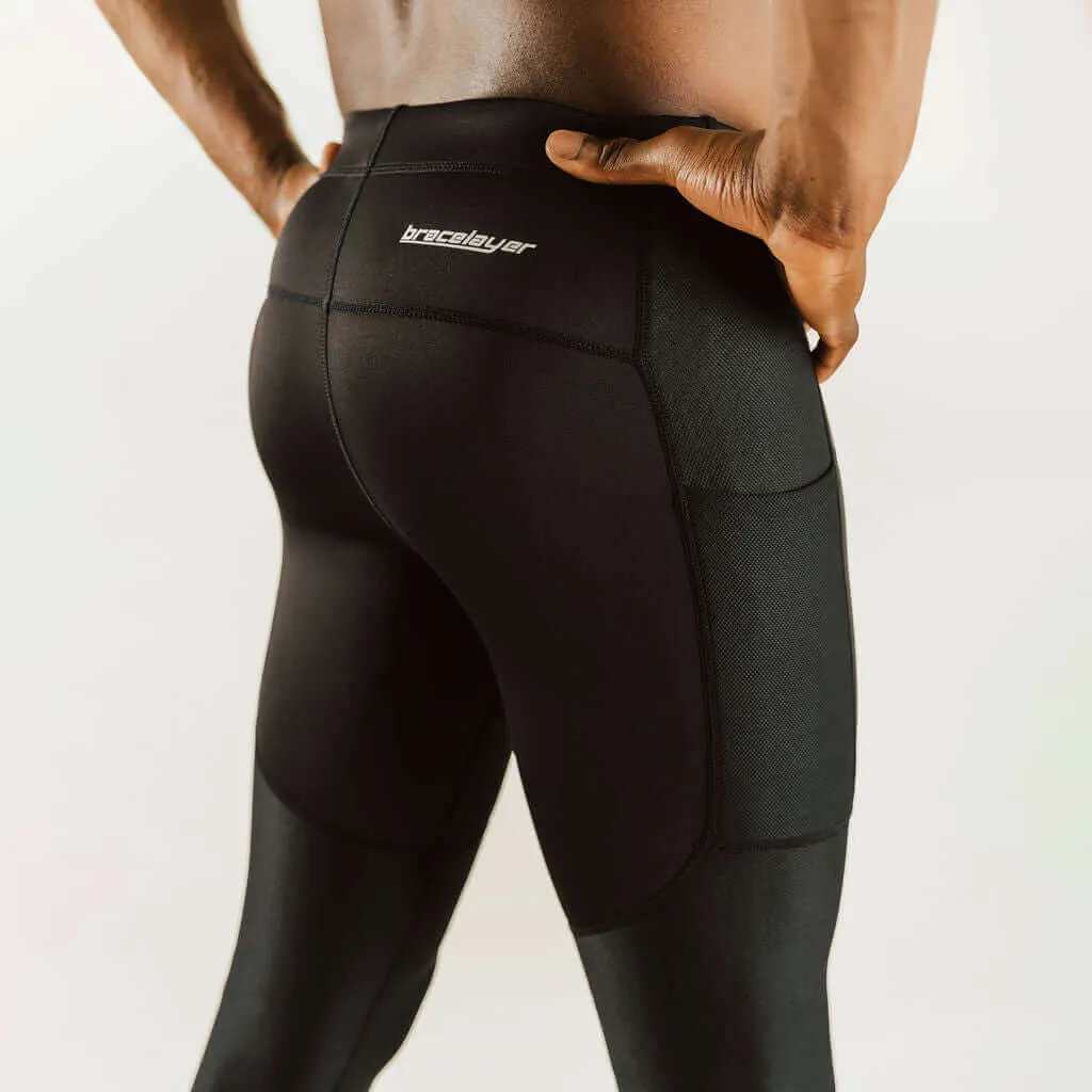 Mens KS1 Vent 7/8 Knee Support Compression Pants - Enhanced Breathability and Comfort for Active Performance