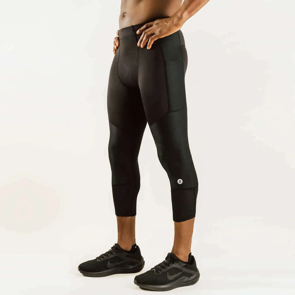 Mens KS1 Vent 7/8 Knee Support Compression Pants - Enhanced Breathability and Comfort for Active Performance