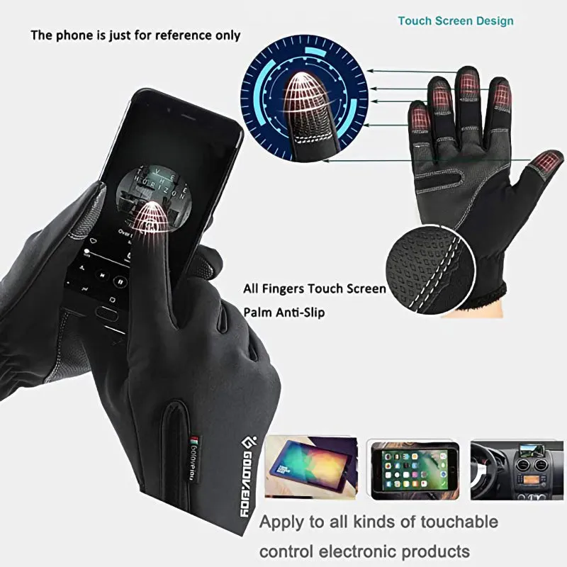 Outdoor Sports Windproof Waterproof Touch Screen Gloves-L