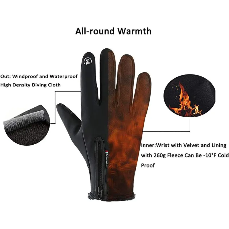 Outdoor Sports Windproof Waterproof Touch Screen Gloves-L