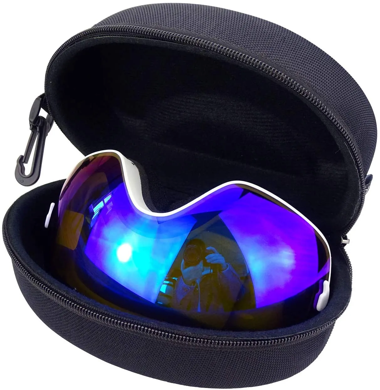 Unisex Double Layers UV Anti-Fog Big Ski Mask Goggles-Sliver