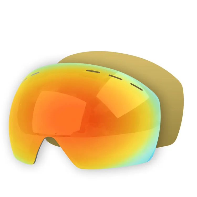 Unisex Double Layers UV Anti-Fog Big Ski Mask Goggles-Sliver