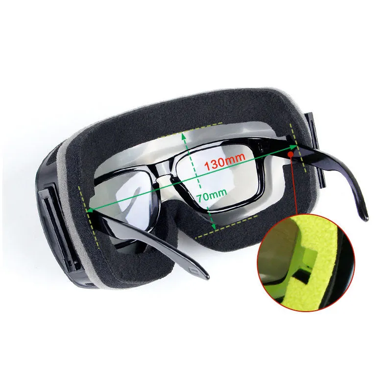 Unisex Double Layers UV Anti-Fog Big Ski Mask Goggles-Sliver