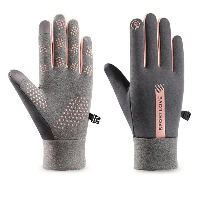 Winter Gloves Women's Bicycle Warm Fleece Anti-cold Waterproof Bicycle